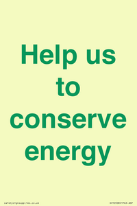 Help us to conserve energy 